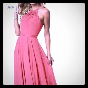 Chiffon Women's Empire Halter Bridesmaid Dresses L